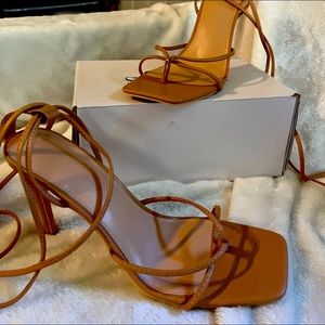 Lace up heels. Size 10